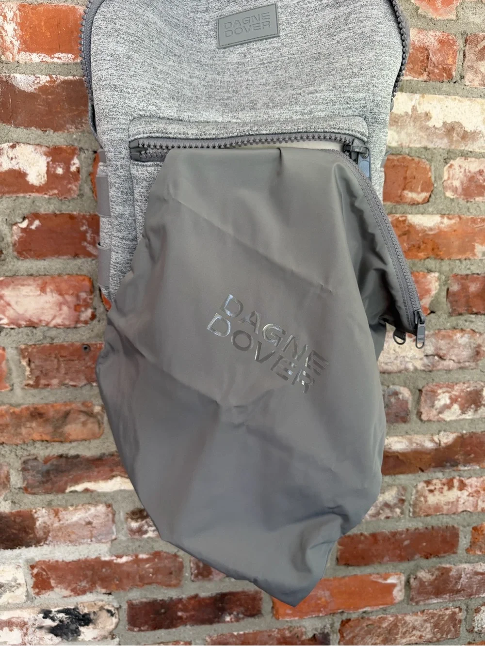 NWOT Dagne‎ Dover Dakota Medium Backpack Heather Gray Neoprene Laptop Travel Bag